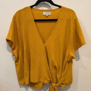 Madewell cropped wrap front shirt